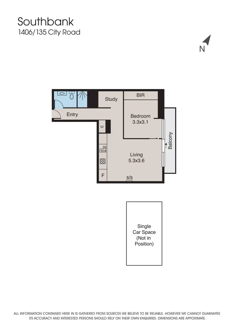 Floorplan of Homely apartment listing, 1406/135 City Road, Southbank VIC 3006