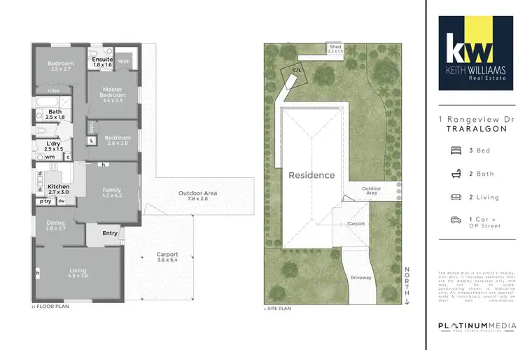Floorplan of Homely house listing, 1 Rangeview Drive, Traralgon VIC 3844
