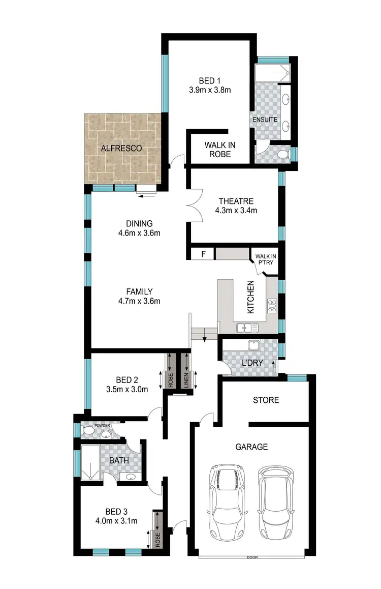 Floorplan of Homely house listing, 9 Coppin Place, Australind WA 6233