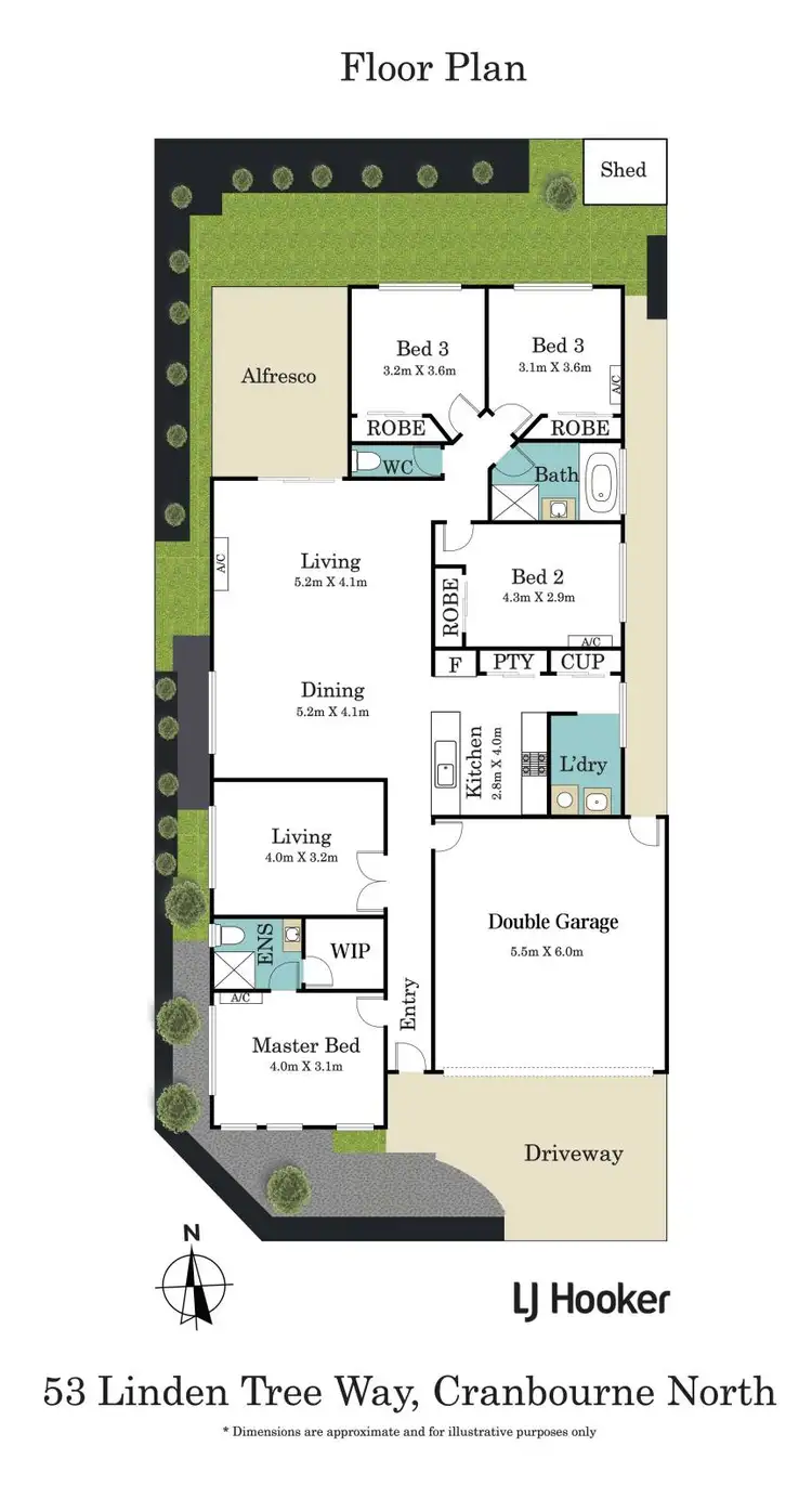 Floorplan of Homely house listing, 53 Linden Tree Way, Cranbourne North VIC 3977