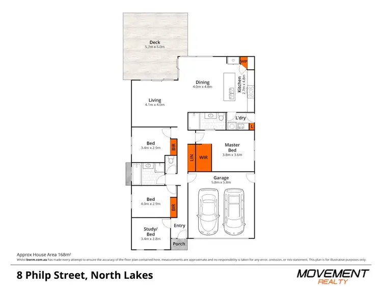 Floorplan of Homely house listing, 8 Philp Street, North Lakes QLD 4509