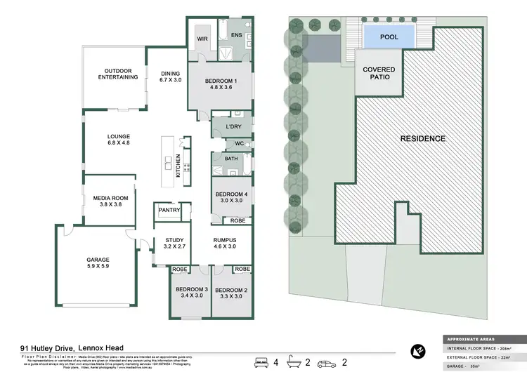 Floorplan of Homely house listing, 91 Hutley Drive, Lennox Head NSW 2478