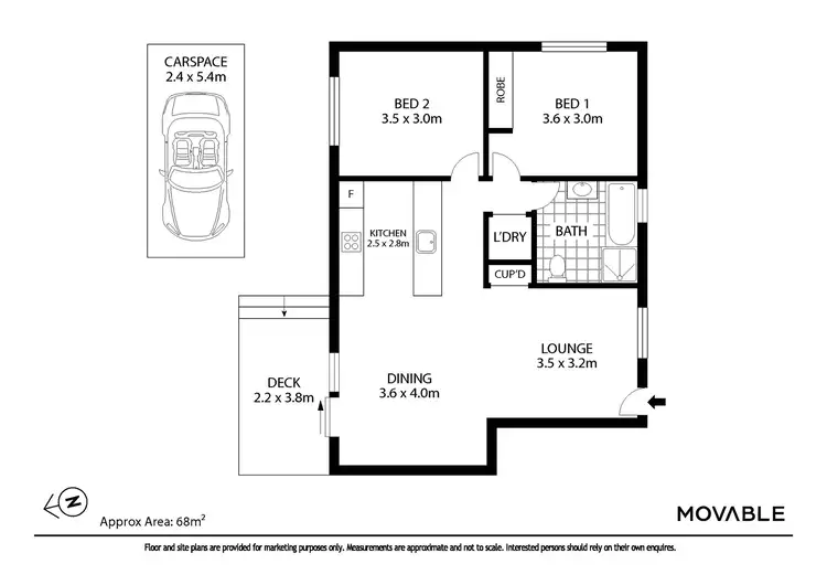 Floorplan of Homely unit listing, 2/49 Kerr Street, Mayfield NSW 2304