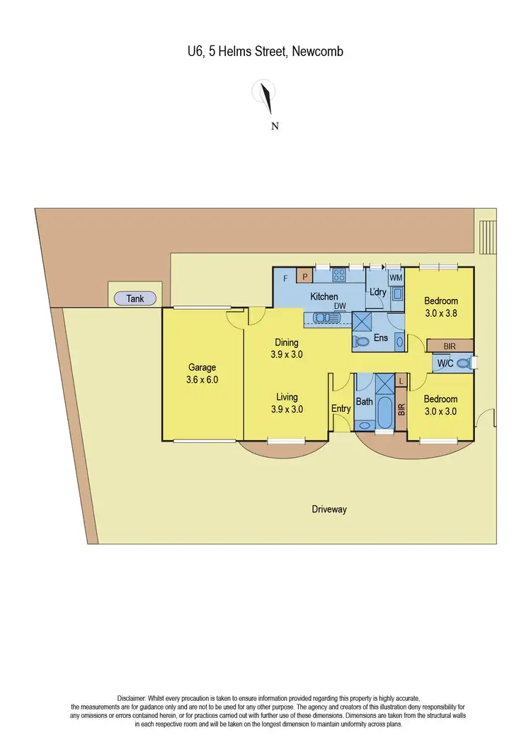 Floorplan of Homely unit listing, 6/5 Helms Street, Newcomb VIC 3219