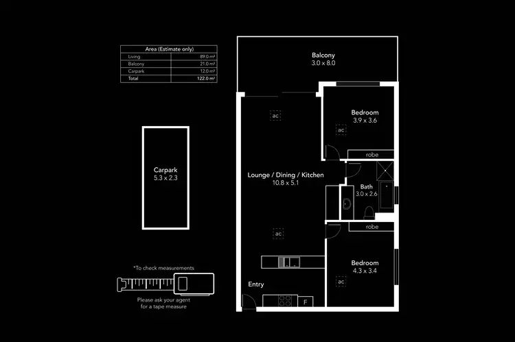 Floorplan of Homely apartment listing, 312/23 Warner Avenue, Findon SA 5023