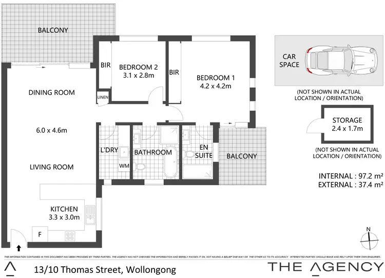Floorplan of Homely apartment listing, 13/10 Thomas Street, Wollongong NSW 2500
