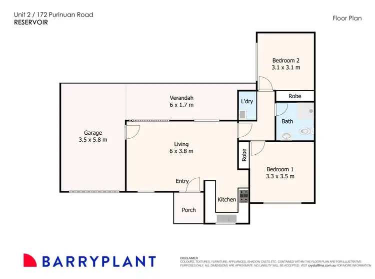 Floorplan of Homely unit listing, 2/172 Purinuan Road, Reservoir VIC 3073