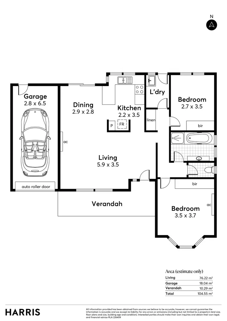 Floorplan of Homely unit listing, 1/38 Highgate Street, Highgate SA 5063