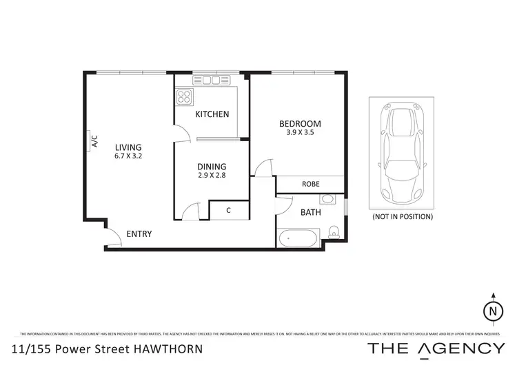 Floorplan of Homely apartment listing, 11/155 Power Street, Hawthorn VIC 3122