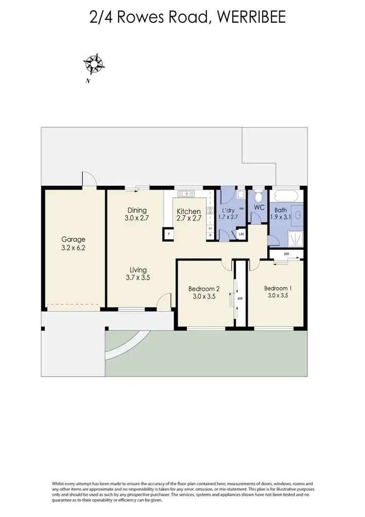 Floorplan of Homely unit listing, 2/4 Rowes Road, Werribee VIC 3030
