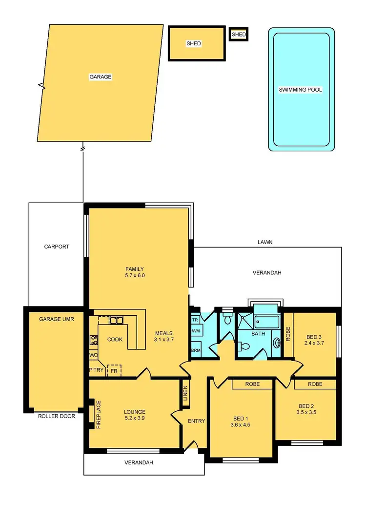Floorplan of Homely house listing, 36 Wyatt Road, Parafield Gardens SA 5107