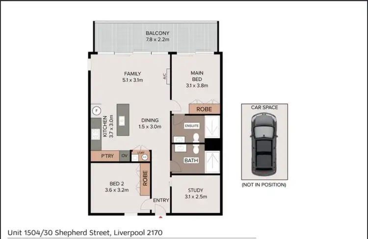 Floorplan of Homely apartment listing, 1504/30 Shepherd Street, Liverpool NSW 2170
