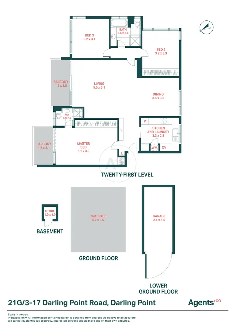 Floorplan of Homely apartment listing, 21G/3-17 Darling Point Road, Darling Point NSW 2027