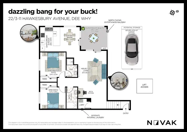Floorplan of Homely apartment listing, 22/3-11 Hawkesbury Avenue, Dee Why NSW 2099