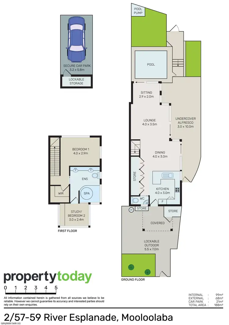 Floorplan of Homely unit listing, 2/57-59 River Esplanade, Mooloolaba QLD 4557