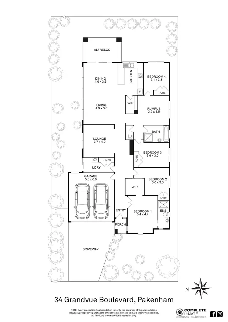 Floorplan of Homely house listing, 34 Grandvue Boulevard, Pakenham VIC 3810
