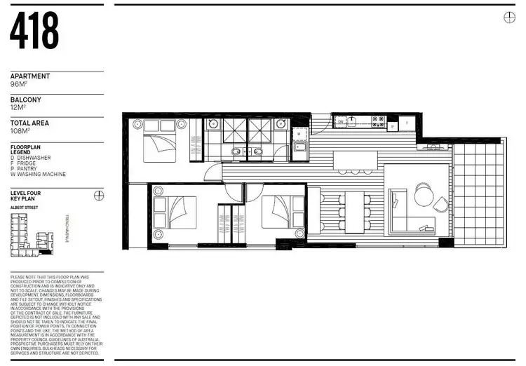 Floorplan of Homely apartment listing, 418/92-96 Albert Street, Brunswick East VIC 3057