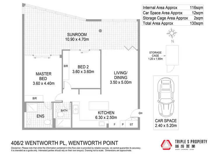 Floorplan of Homely apartment listing, 406/2 Wentworth Place, Wentworth Point NSW 2127