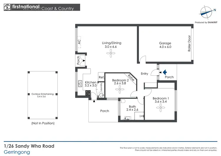 Floorplan of Homely semi-detached listing, 1/26 Sandy Wha Road, Gerringong NSW 2534