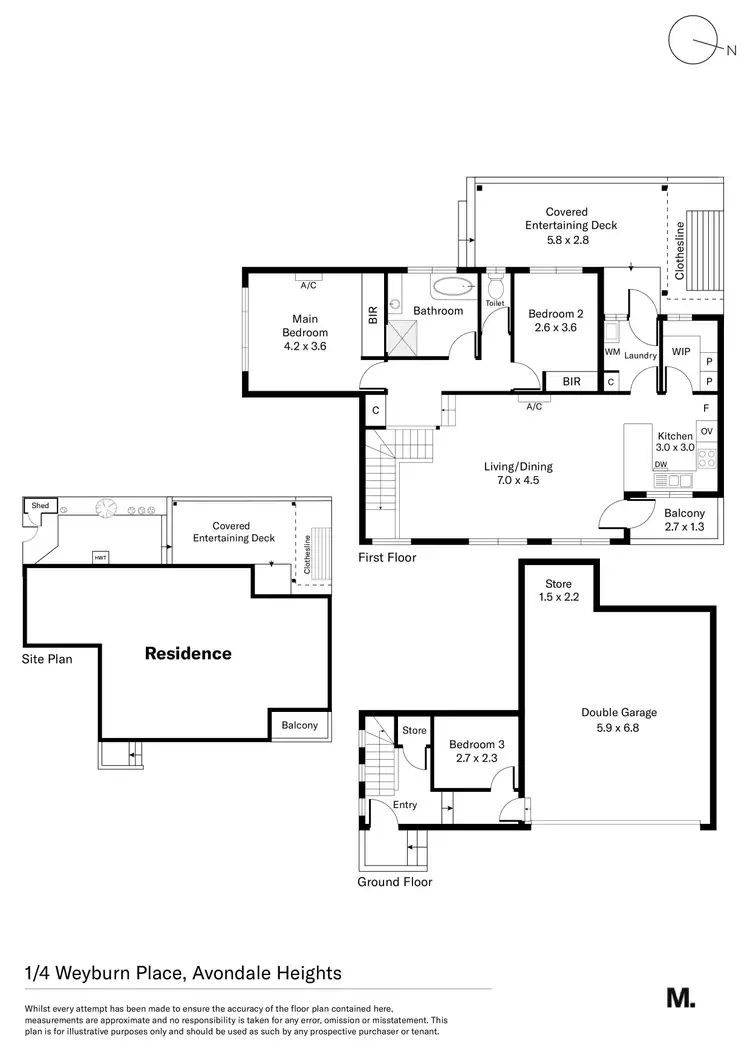 Floorplan of Homely townhouse listing, 1/4 Weyburn Place, Avondale Heights VIC 3034