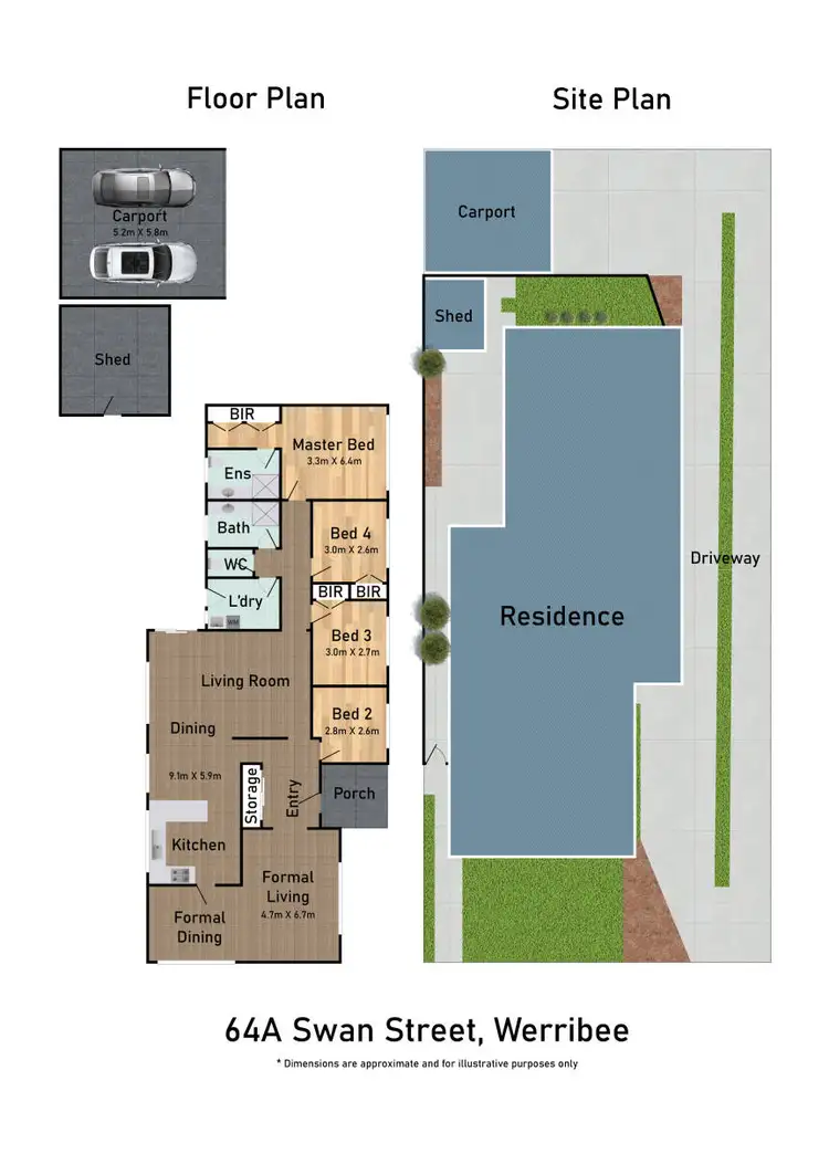 Floorplan of Homely unit listing, 64A Swan Street, Werribee VIC 3030