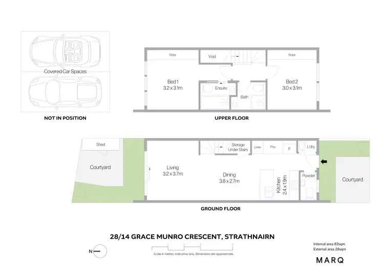 Floorplan of Homely townhouse listing, 28/14 Grace Munro Crescent, Strathnairn ACT 2615