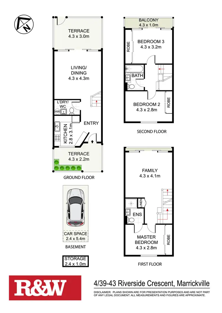 Floorplan of Homely townhouse listing, 4/39 Riverside Crescent, Marrickville NSW 2204