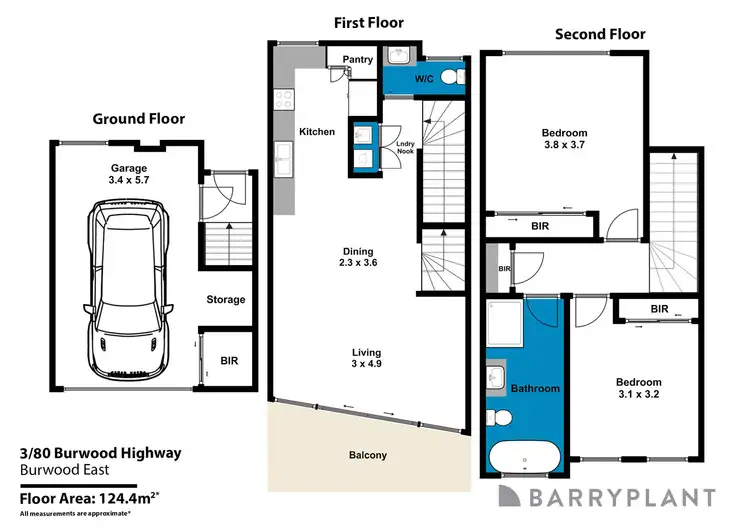 Floorplan of Homely townhouse listing, 3/80 Burwood Highway, Burwood East VIC 3151
