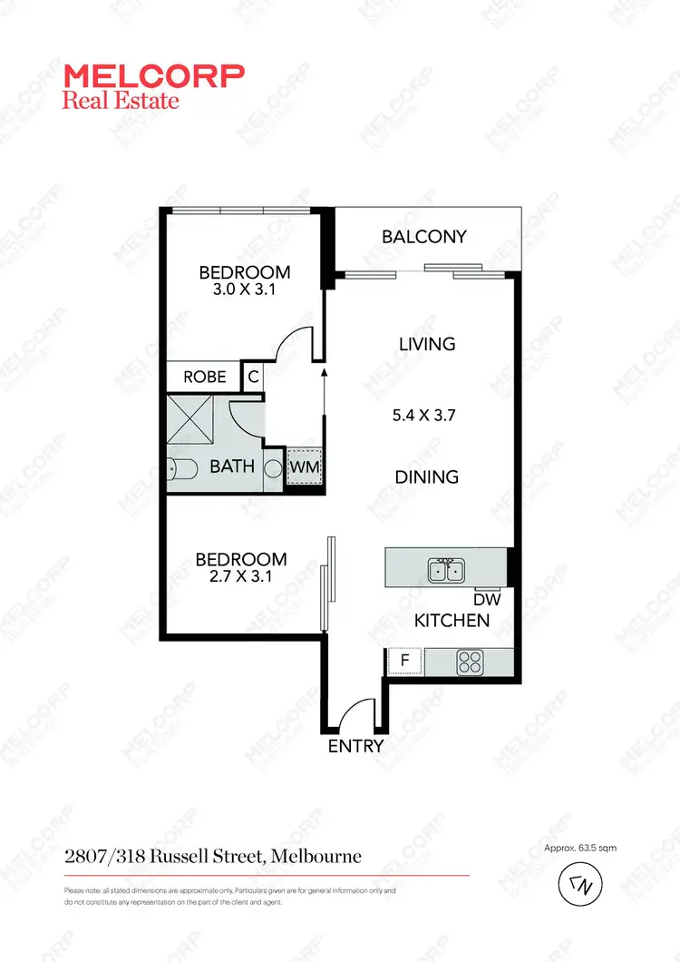 Floorplan of Homely apartment listing, 2807/318 Russell Street, Melbourne VIC 3000