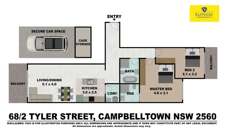 Floorplan of Homely unit listing, 68/2-10 Tyler Street, Campbelltown NSW 2560