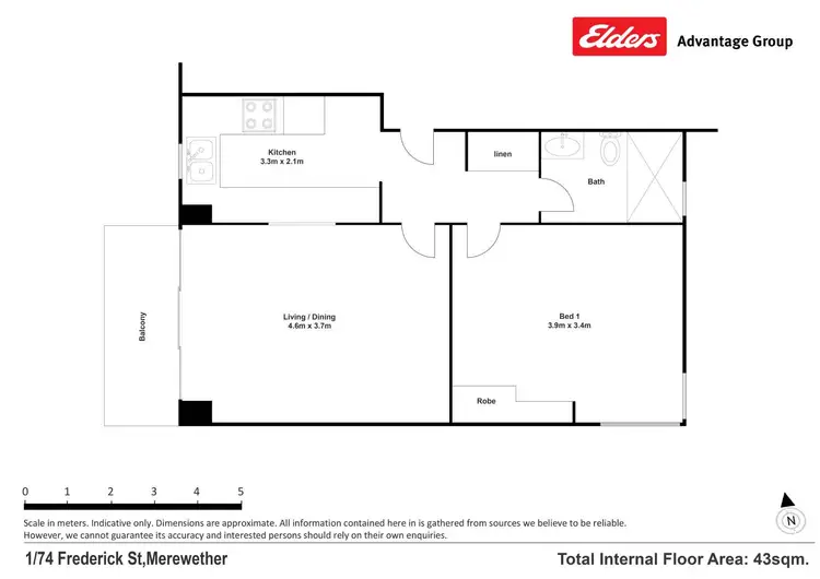 Floorplan of Homely apartment listing, 1/74 Frederick Street, Merewether NSW 2291