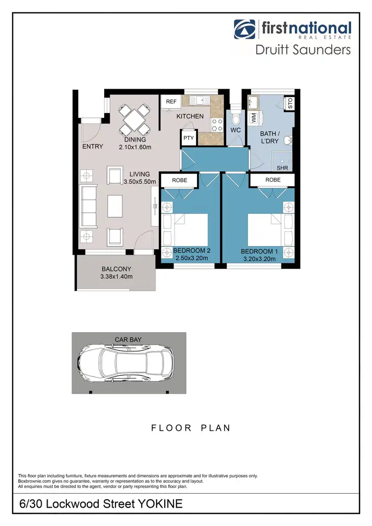 Floorplan of Homely unit listing, 6/30 Lockwood Street, Yokine WA 6060