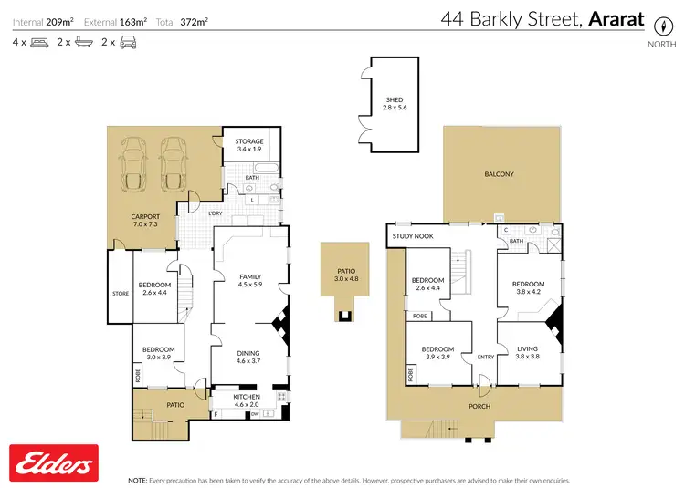 Floorplan of Homely house listing, 44 Barkly Street, Ararat VIC 3377
