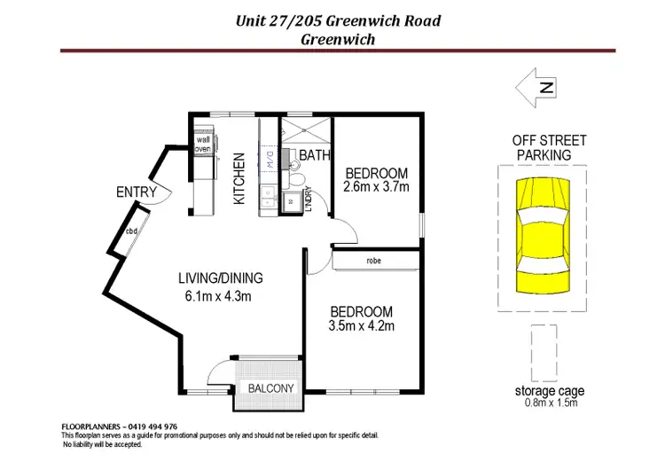 Floorplan of Homely apartment listing, 27/205 Greenwich Road, Greenwich NSW 2065