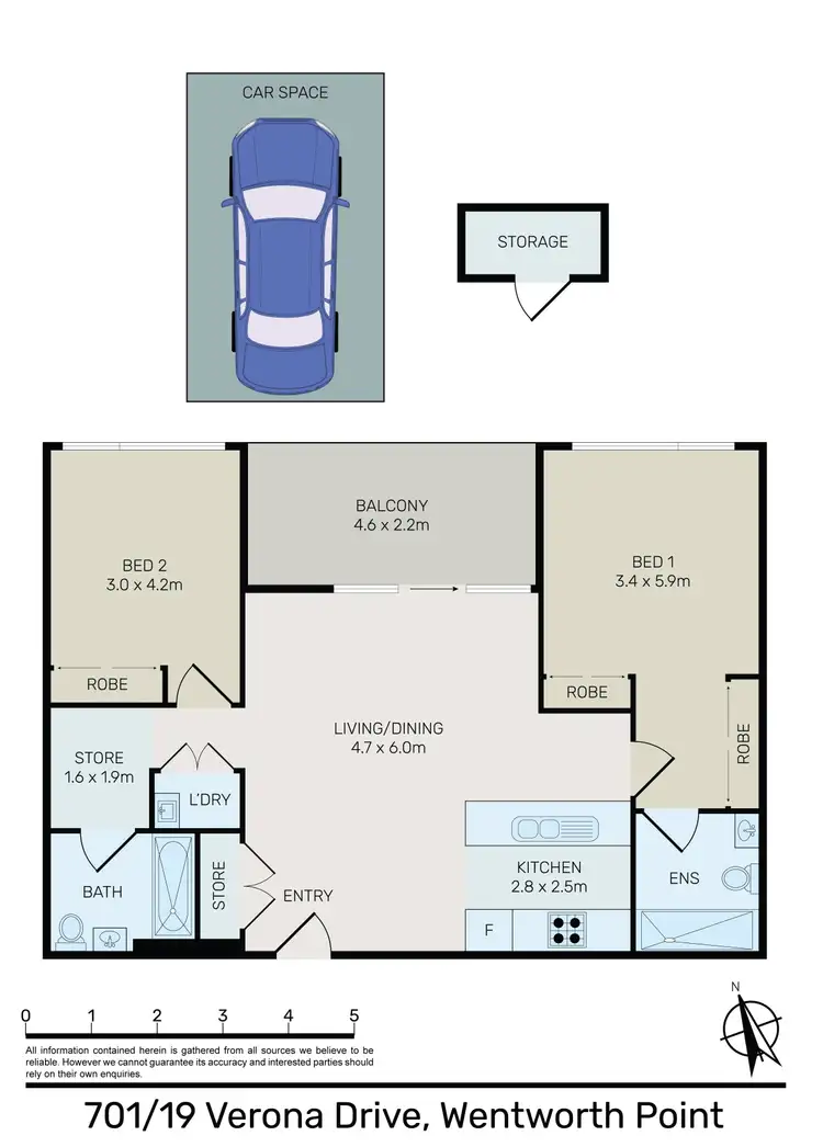 Floorplan of Homely apartment listing, 701/19 Verona Drive, Wentworth Point NSW 2127