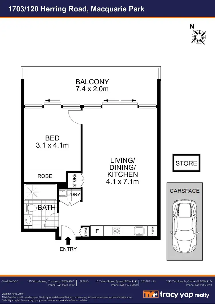 Floorplan of Homely apartment listing, 1703/120 Herring Road, Macquarie Park NSW 2113