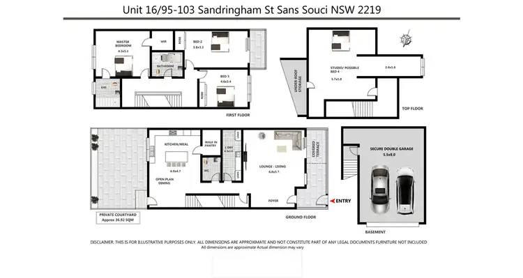 Floorplan of Homely townhouse listing, 16/95-103 Sandringham Street, Sans Souci NSW 2219
