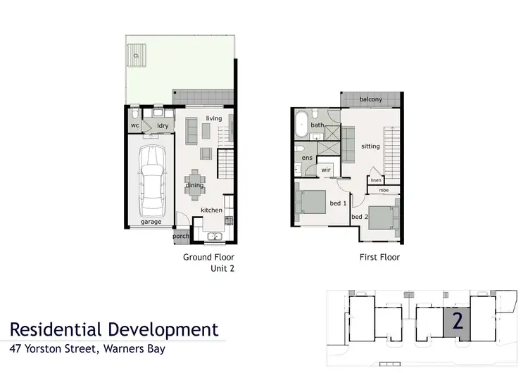 Floorplan of Homely townhouse listing, 2/47 Yorston Street, Warners Bay NSW 2282