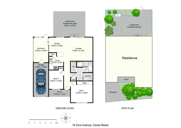Floorplan of Homely unit listing, 14 Civic Avenue, Caves Beach NSW 2281