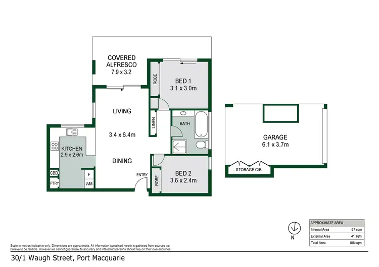 Floorplan of Homely unit listing, 30/1 Waugh Street, Port Macquarie NSW 2444