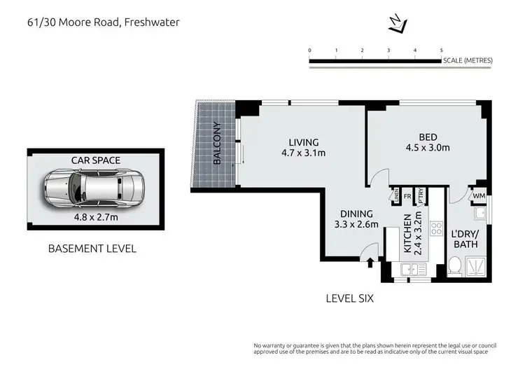 Floorplan of Homely apartment listing, 61/30 Moore Road, Freshwater NSW 2096