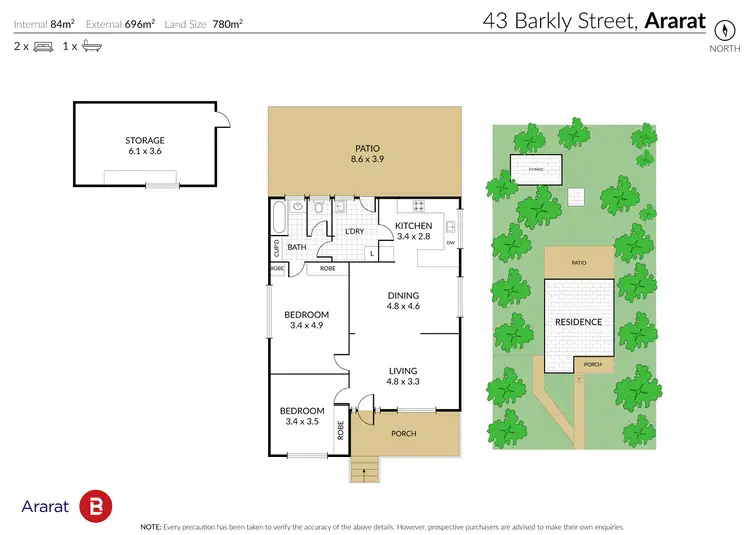 Floorplan of Homely house listing, 43 Barkly Street, Ararat VIC 3377