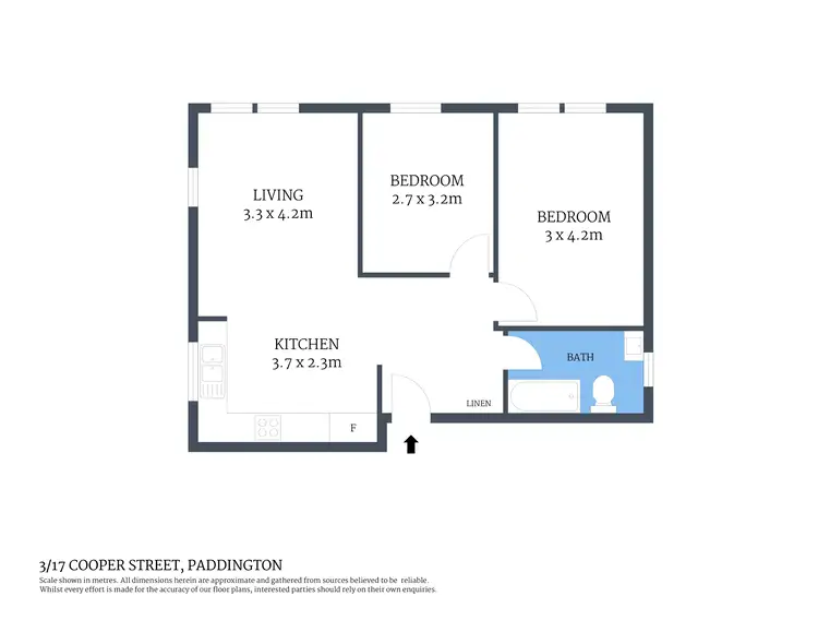 Floorplan of Homely apartment listing, 3/17 Cooper Street, Paddington NSW 2021