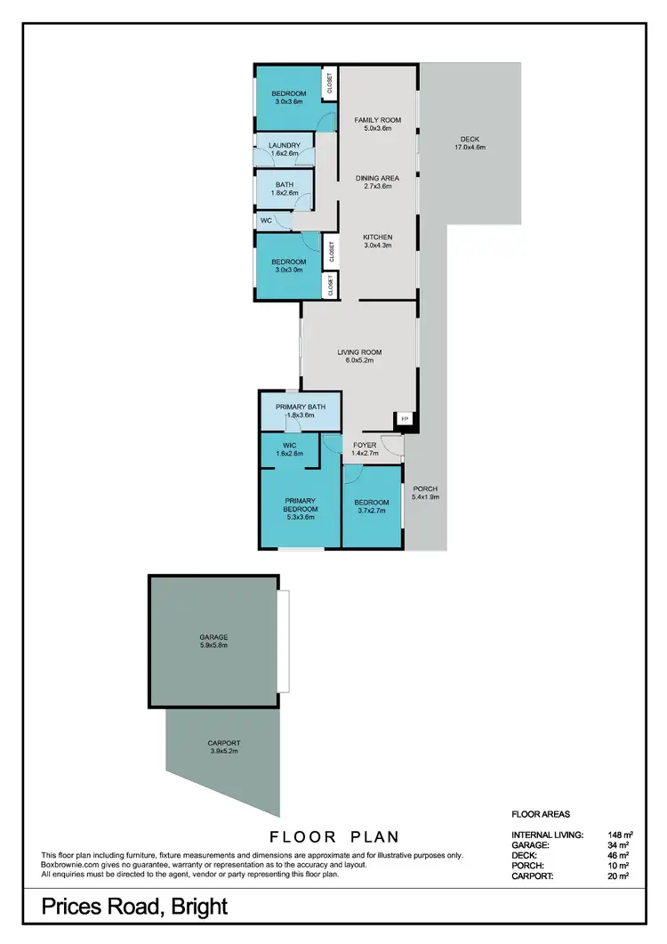 Floorplan of Homely house listing, 3 Prices Road, Bright VIC 3741