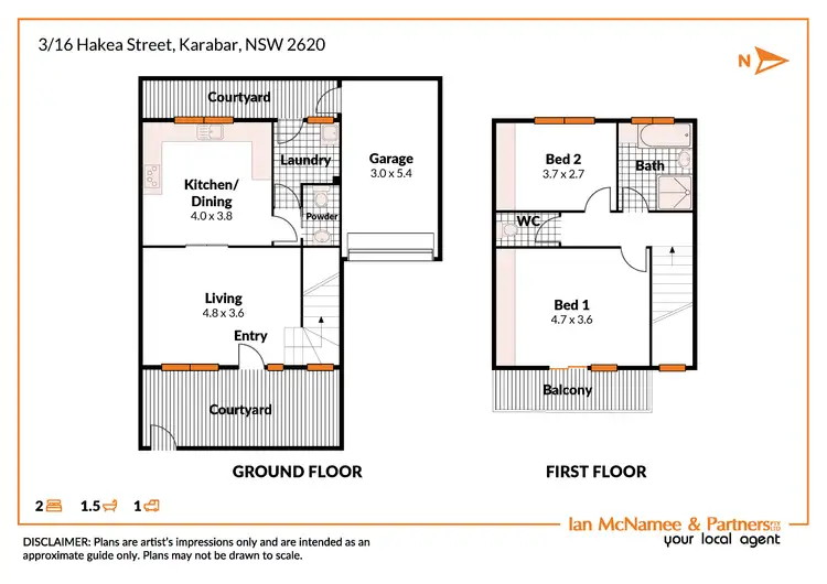 Floorplan of Homely townhouse listing, 3/16 Hakea Street, Karabar NSW 2620
