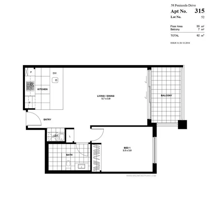 Floorplan of Homely apartment listing, 315/58 Peninsula Drive, Breakfast Point NSW 2137