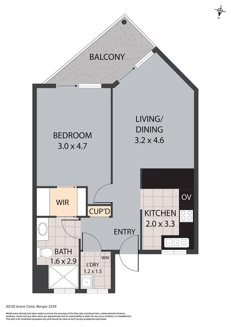Floorplan of Homely unit listing, 32/20-26 Arana Close, Bangor NSW 2234