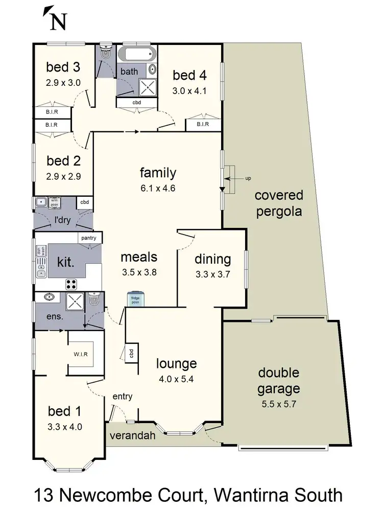 Floorplan of Homely house listing, 13 Newcombe Court, Wantirna South VIC 3152