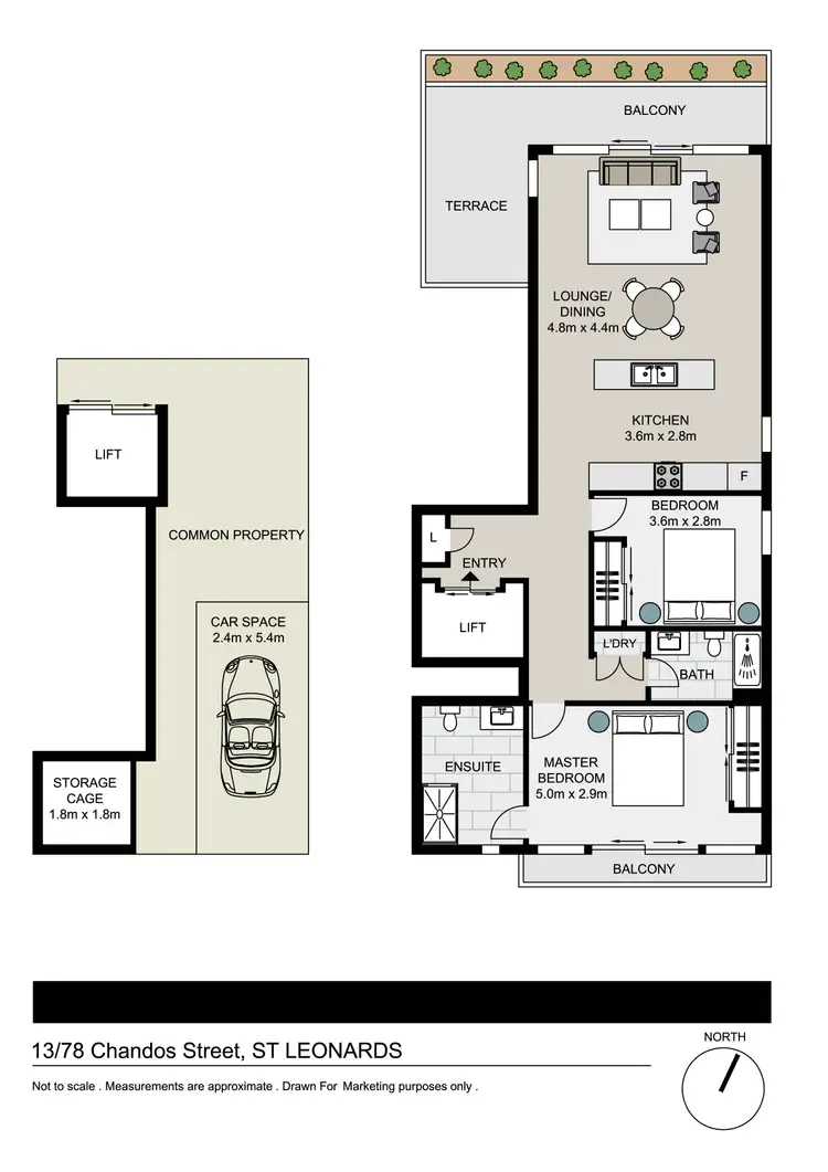 Floorplan of Homely unit listing, 13/78 Chandos Street, St Leonards NSW 2065