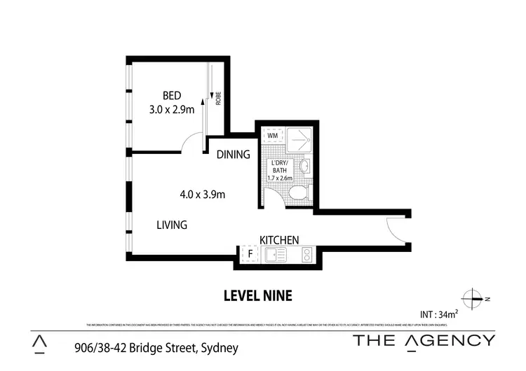 Floorplan of Homely apartment listing, 906/38-42 Bridge Street, Sydney NSW 2000
